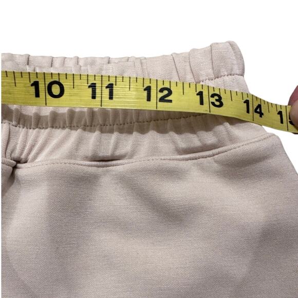 LCRRRN Women's High Waist Wide Leg Pants Joggers Light Taupe Cream Pockets, M - Picture 5 of 8